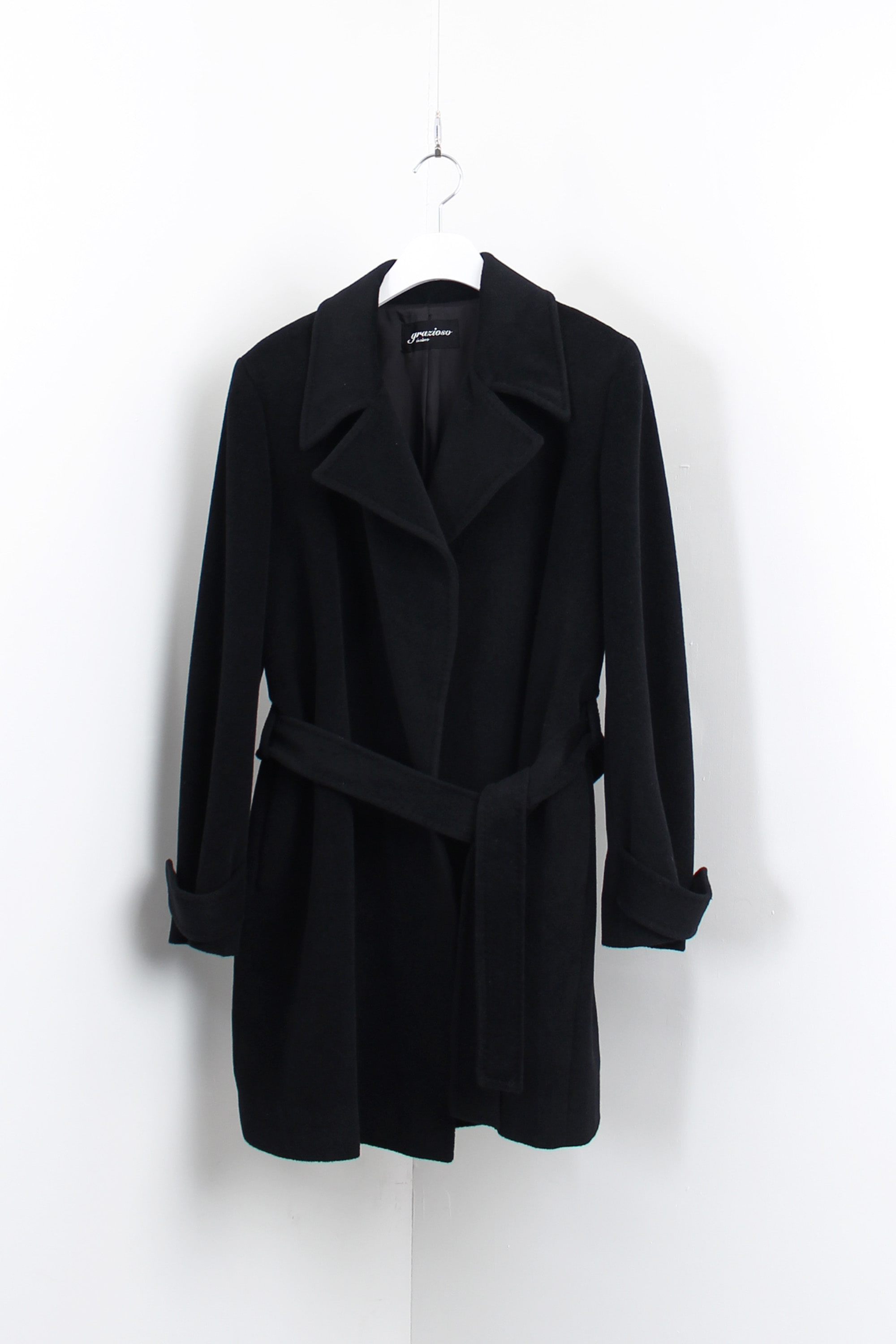 angora belted coat